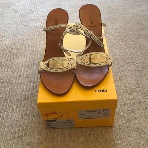 White Fendi sandals